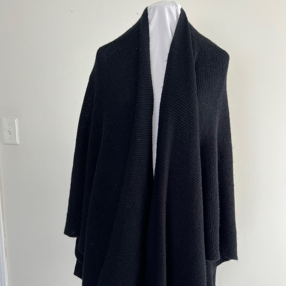 Woman's Black Cape Poncho Wrap